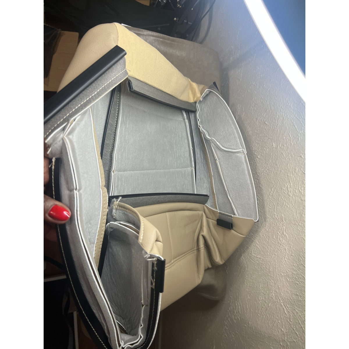 Vigoraze Driver Bottom Leather Replacement Seat Cover Tan Compatible-Tan