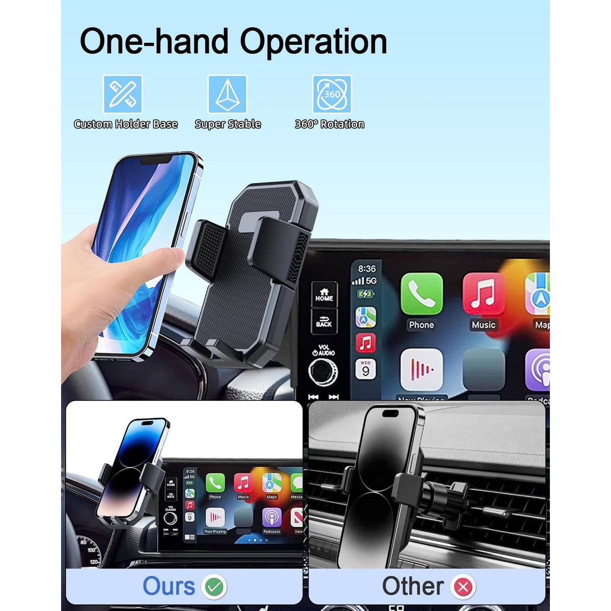 PZK Car Phone Mount For 2021-2024 Chevy Tahoe/Suburban/GMC Yukon/Yukon XL