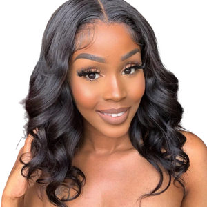 Body Wave 13x4 Full Frontal Lace Wig 180% 10A Human Hair 16 ~ 28 inch Small Bleached Knots