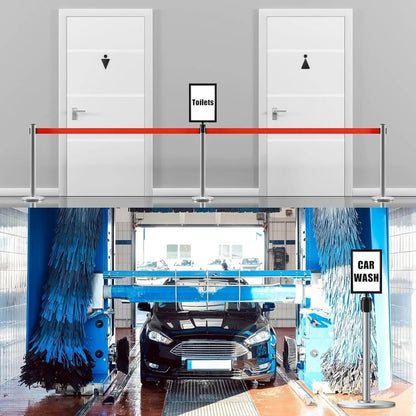 Jecery 1 Pc Stanchion Sign Holder Frame Portrait Top Stand Poster Display