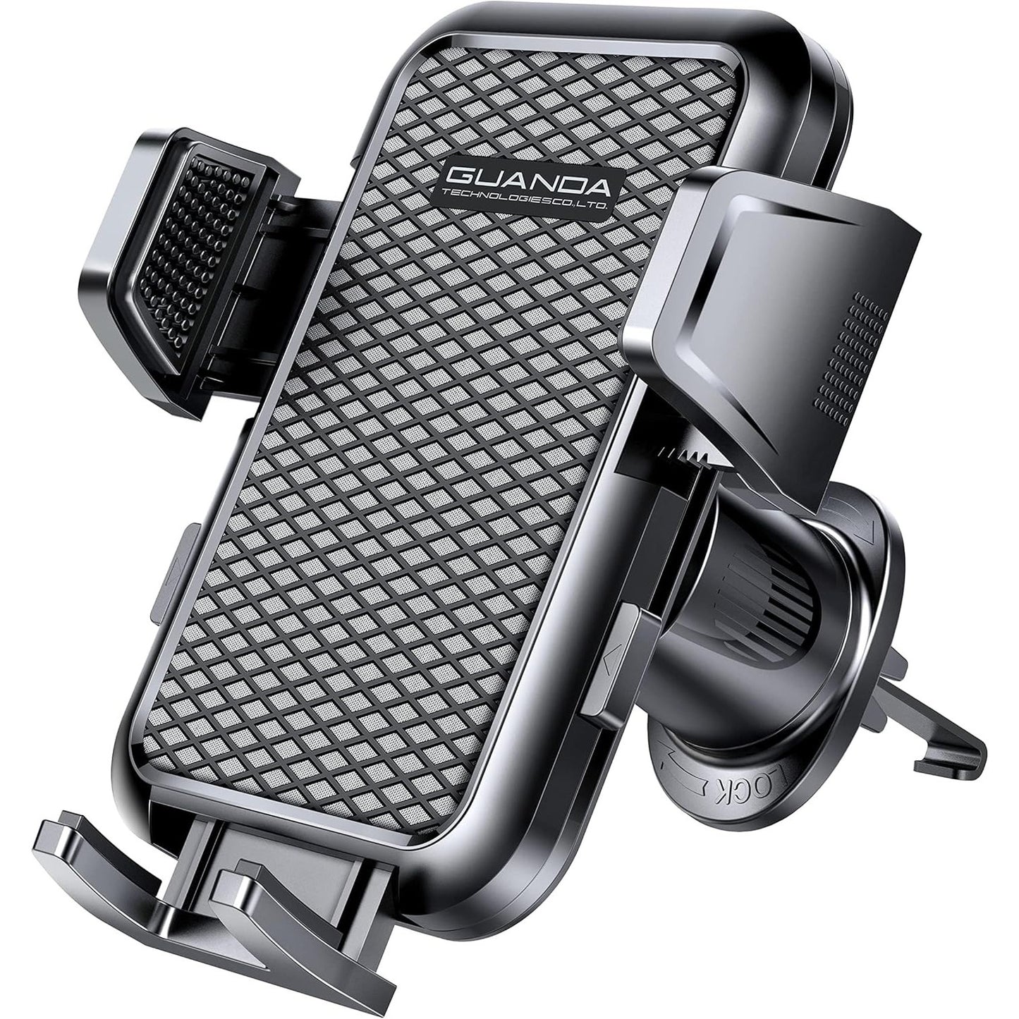 CD Phone Mount With Vent Hook Clip, 360 Adjustable Car Vent Phone (Black + Hook)