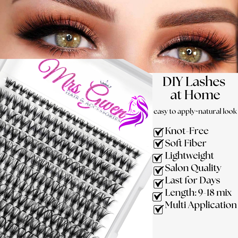 280pcs Mixed Length C Curl 40D Reusable Cluster Lashes DIY Faux Mink Eyelash Extensions for Easy Application, Natural & Fluffy Look, Perfect for Beginners 9-18mm Variety Packs