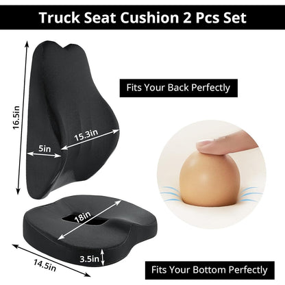 HOMBYS Memory Foam Truck Seat Cushion,Truck Seat Cushions for Truck DriversBlack