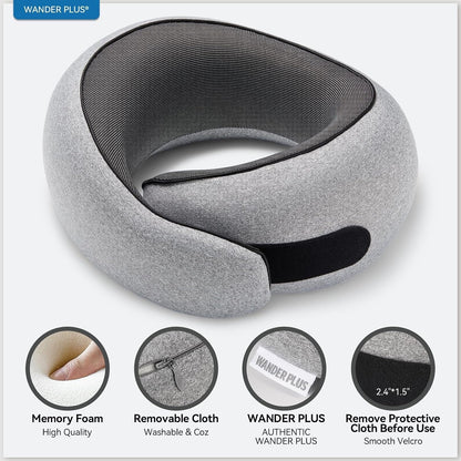 WANDER+ Memory Foam Travel Neck Pillow - Purple