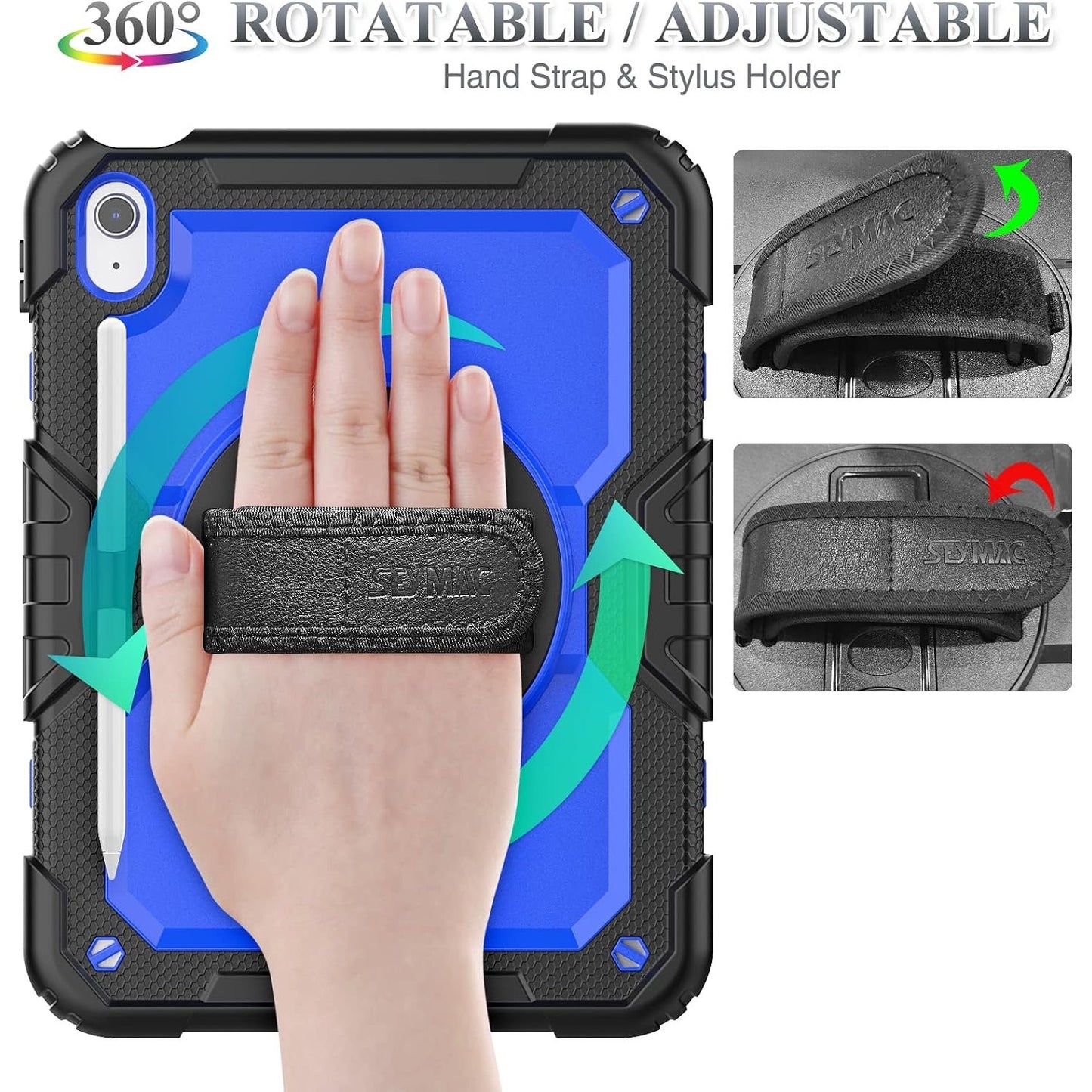 SEYMAC Stock Case For IPad (A16) 11th/10th Generation 11''/10.9'',Blue+Black