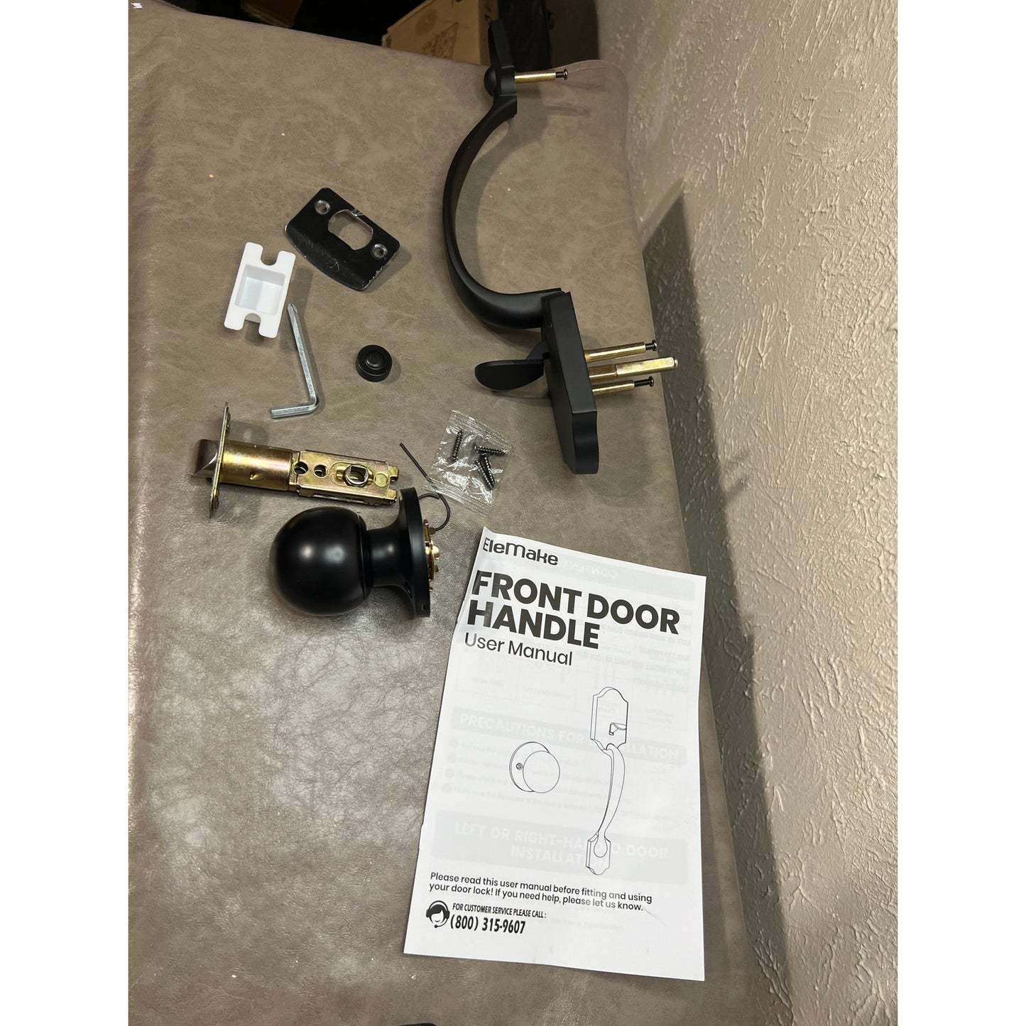 Motovecor Front Door Handleset, Entry Door Handle Set With Cove Knob,Matte Black