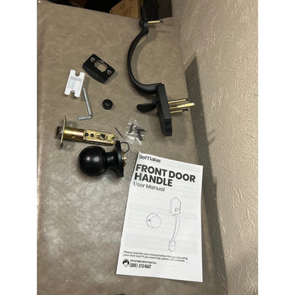 Motovecor Front Door Handleset, Entry Door Handle Set With Cove Knob,Matte Black