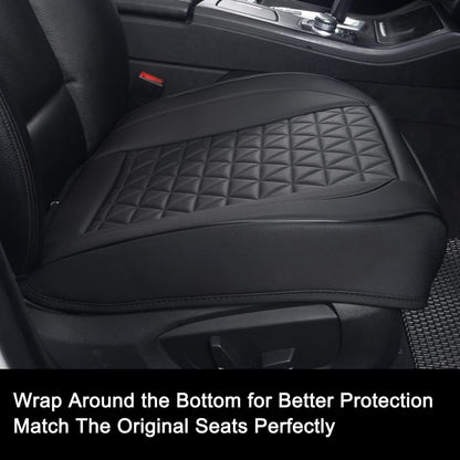 Black Panther Luxury Faux Leather Car Seat Cover Front Bottom Seat Cushion Cover