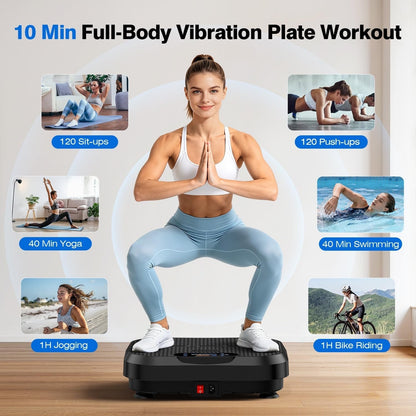 Taevno Vibration Plate Exercise Machine, 450Lbs Capacity 199 Speeds, Black