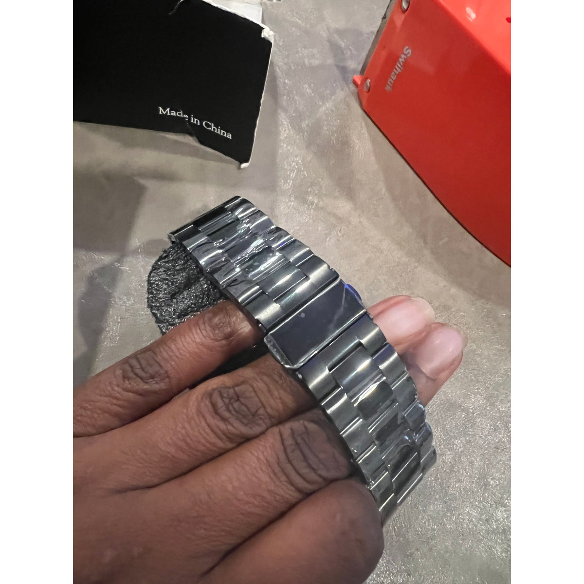 MioHHR Stainless Steel Band and Case Compatible with Apple Watch Band 45mm, Men