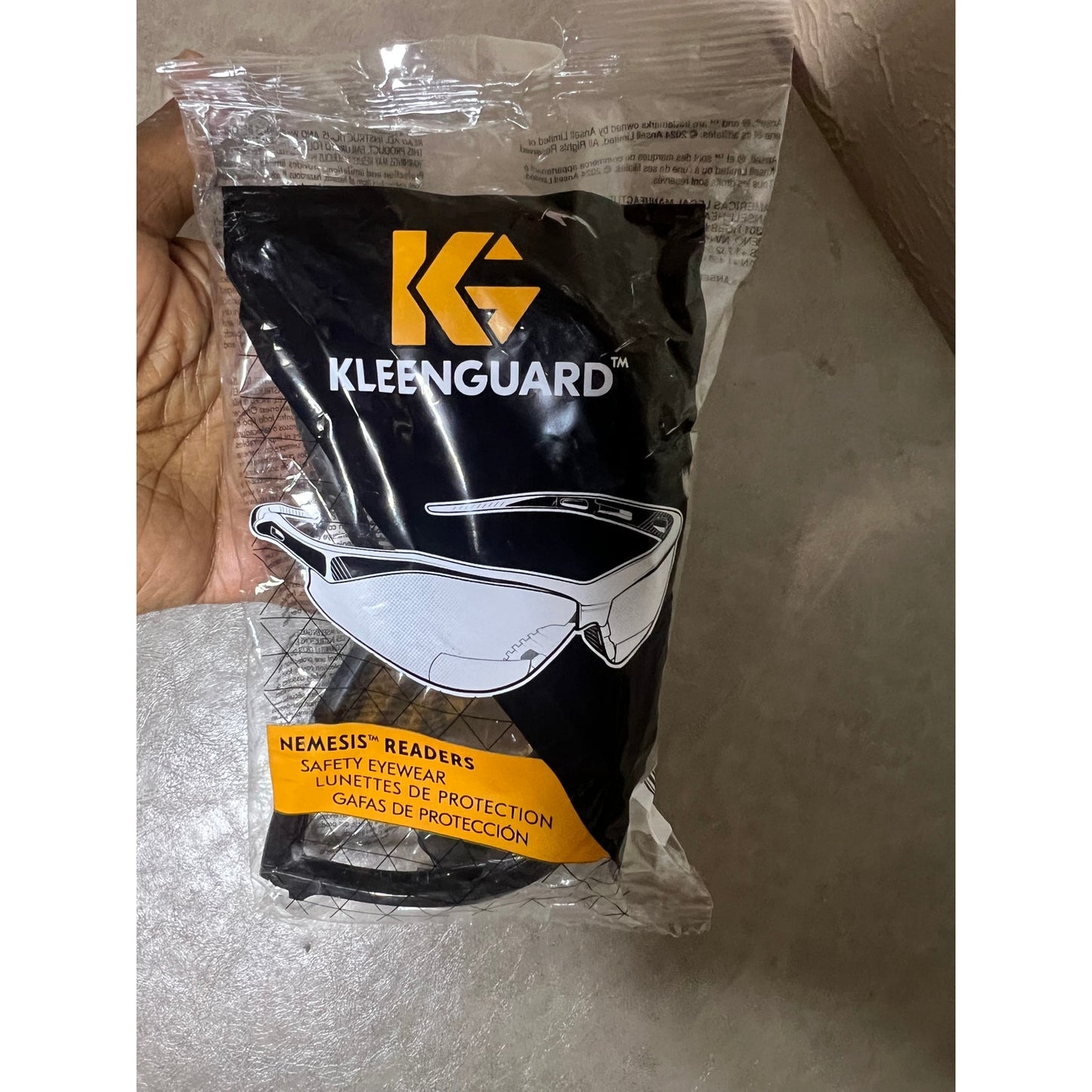 KleenGuard V60 Nemesis Vision CorrectionSafety+2.5 Diopters, Black Frame, 1 Pair