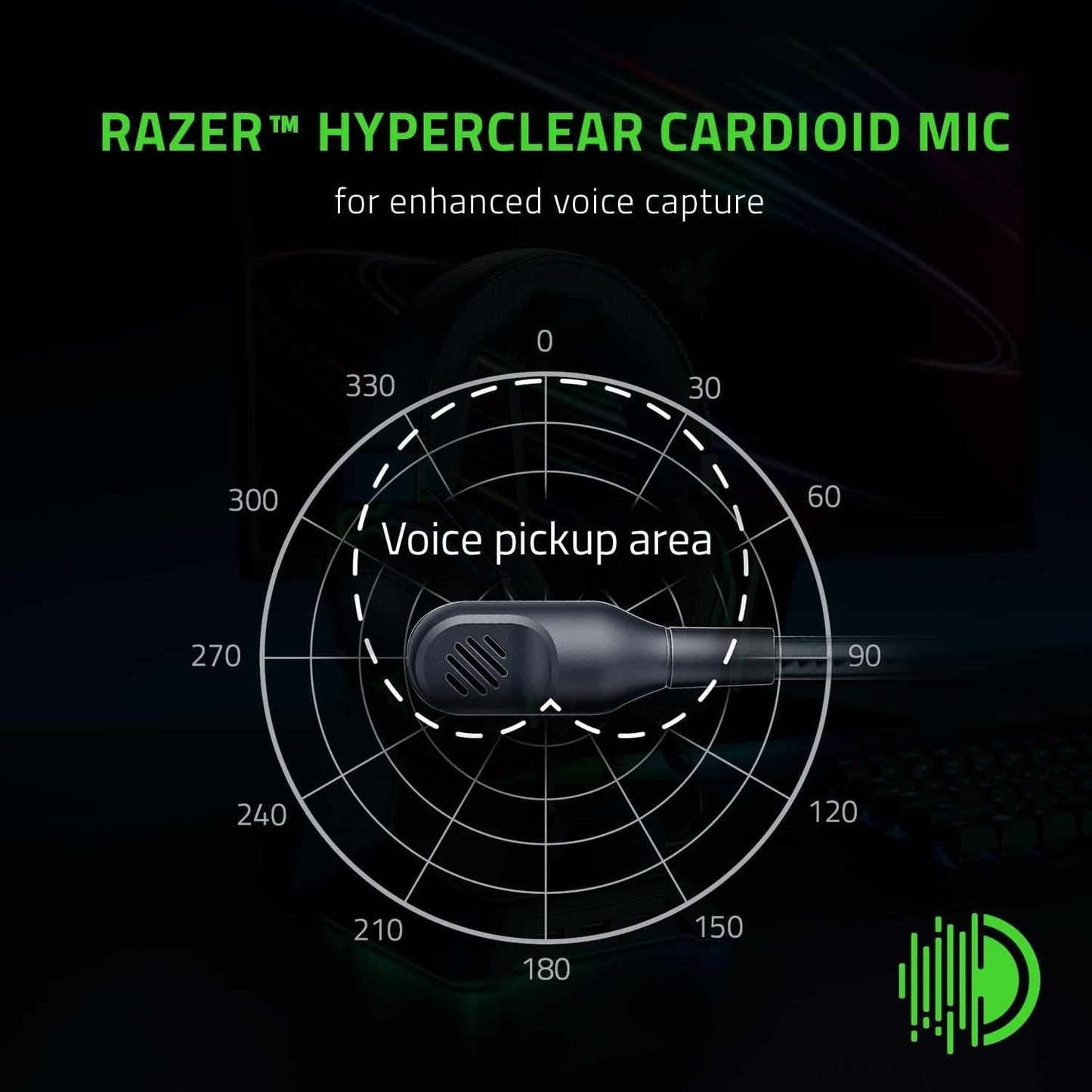 Razer BlackShark V2 X Gaming Headset: 7.1 Surround Sound - 50mm Drivers  - Black
