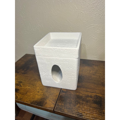 Hymmah Tray Tissue Box Cover Holder Unique Cube Design Tissue Dispenser-White