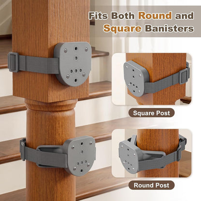 Upgraded Retractable Baby Gates For Stairs & Banister, Mesh Dog Gate (Gray)