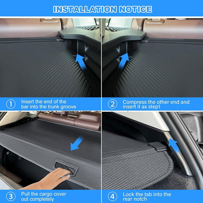 AUXKO Retractable Cargo Cover For BMW X5 2025-2019, Trunk Cargo Cover Luggage Security Shade Cover For 2025 2024 BMW X5 Accessories Shielding Shade Anti-Peeping Luggage Privacy Screen, Carbon Fiber