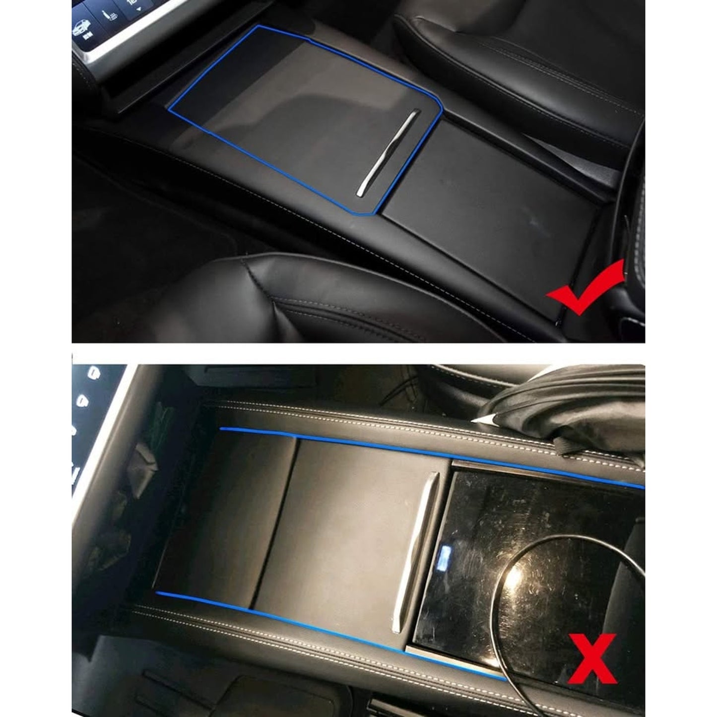 Jaronx Compatible With Tesla Model X/S Center Console Organizer, Armrest Storage Box+Cup Holder, For Tesla Model S/X Accessories 2016 2017 2018 2019 2020 2021.
