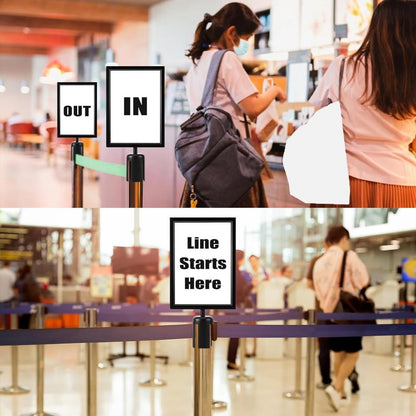 Jecery 1 Pc Stanchion Sign Holder Frame Portrait Top Stand Poster Display