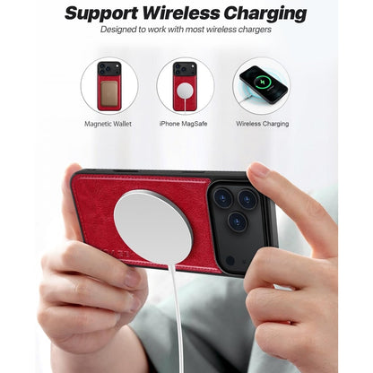 OCASE For IPhone 17 Pro Detachable Wallet Case With Card Holder, 2 In 1 PU Leather Flip Folio With RFID Blocking Stand Wrist Strap Shockproof Phone Cover 6.3 Inch 2025, Red