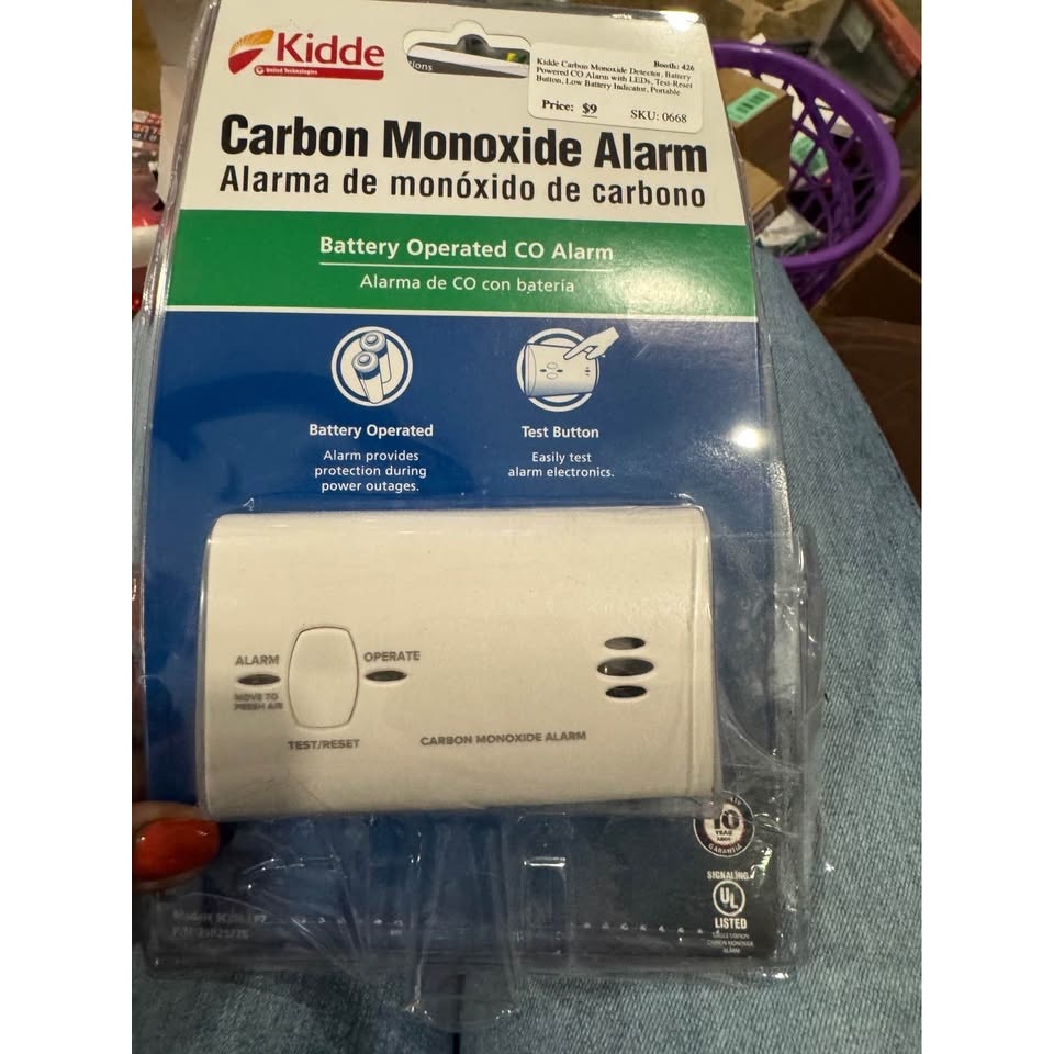 Kidde Carbon Monoxide Detector, Battery Powered CO Alarm With LEDs, Test-Reset
