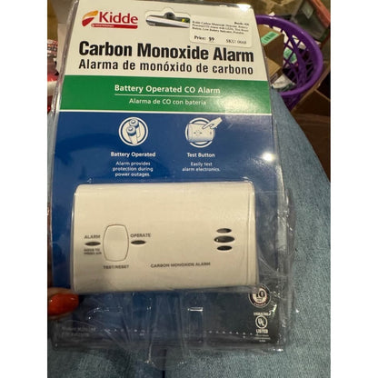 Kidde Carbon Monoxide Detector, Battery Powered CO Alarm With LEDs, Test-Reset