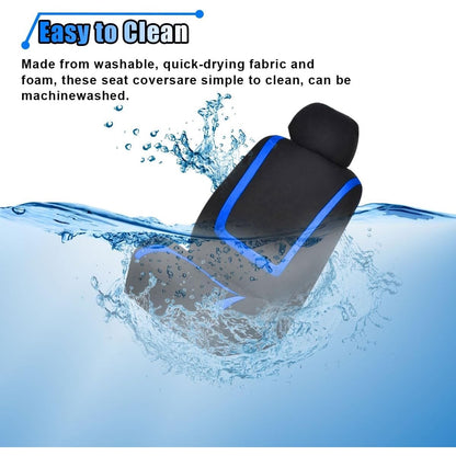 LAINLOY 2 pc Car Seat Covers, Breathable Seat Protectors, Anti-Slip Driver Seat Cover, Comfortable Front Seat Cover Set Universal Fit For Truck, SUV, Sedan, Airbag Compatible (Black&Blue).