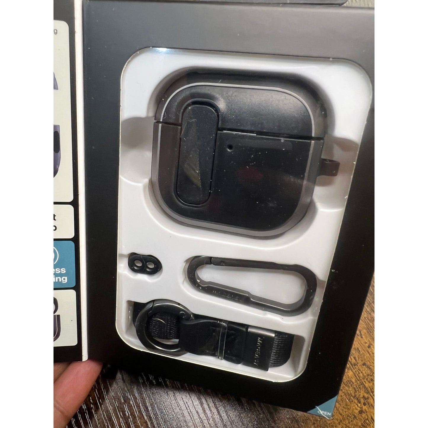 MAGEASY Design For AirPods 4 Case Cover - Rugged AirPods 4 Case With-Metal Black