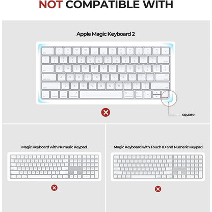 Dexnor Case For Apple Magic Keyboard With Touch ID/Lock Key 2021/2024, Dust-Proof Protective Slim Leather Keyboard Cover With Magnetic Closure Adjustable Typing Angles, Without Numeric Keypad, White