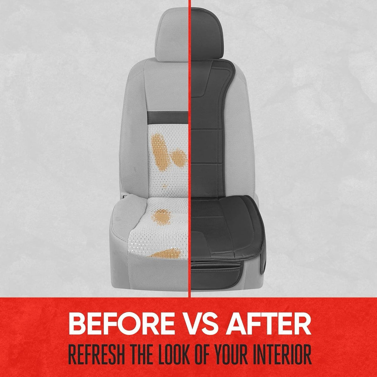 Motor Trend Faux Leather Car Seat Covers, 2 Piece Set – Premium Car Seat Cushions For Front Seats, Padded Car Seat Protectors With Storage Pocket, Seat Covers For Cars Trucks SUV (Black)