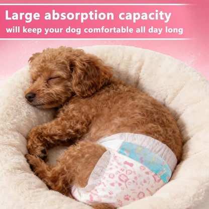 Female Dog Diapers,Disposable Dog Diapers,90-100 Count,Medium,Super Absorbent Leak-Proof Diapers For Dogs In Heat,Excitable Urination,Or Incontinence