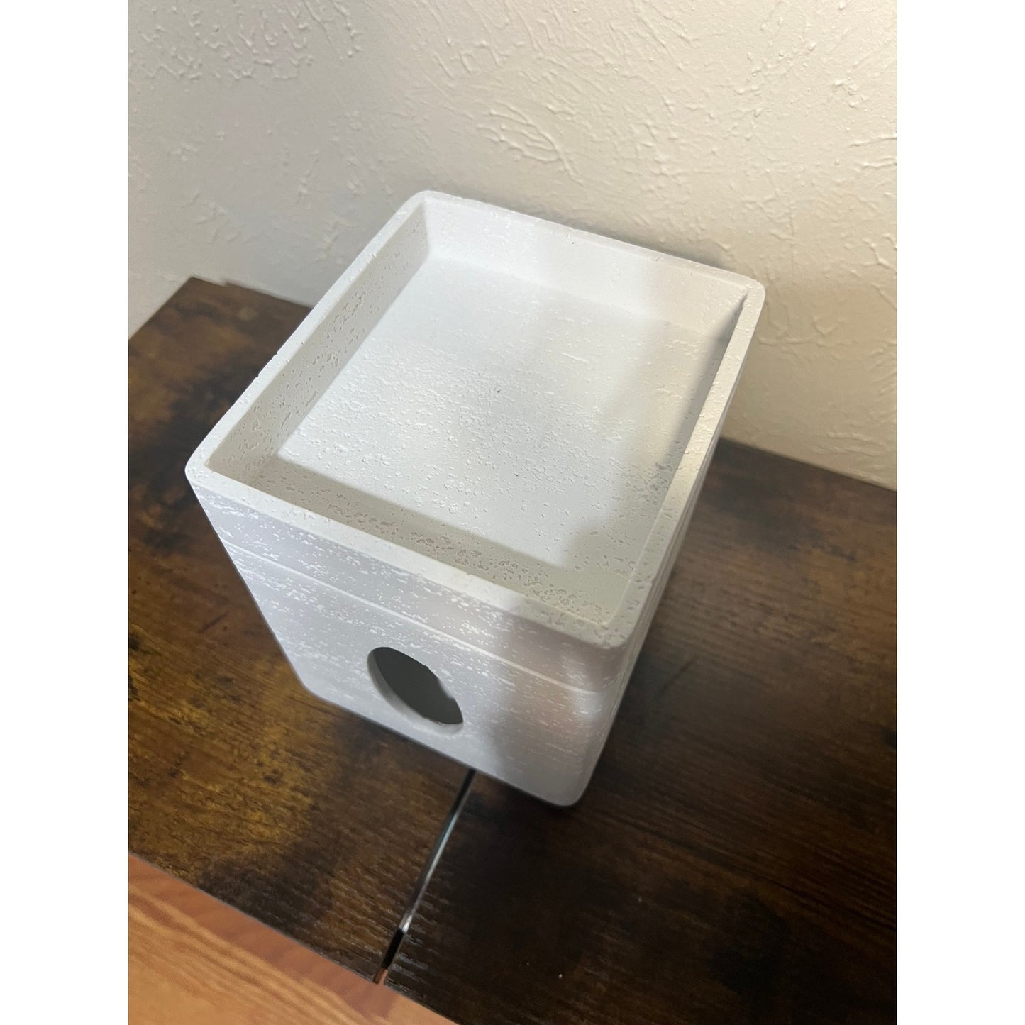 Hymmah Tray Tissue Box Cover Holder Unique Cube Design Tissue Dispenser-White