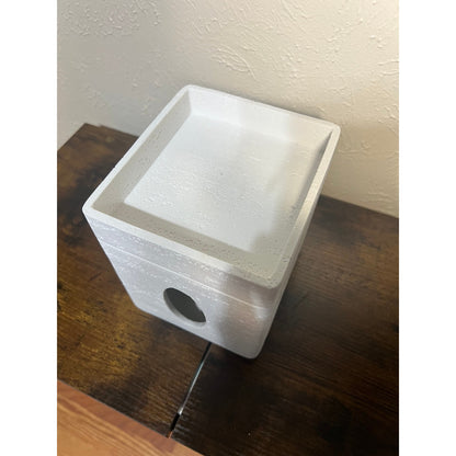 Hymmah Tray Tissue Box Cover Holder Unique Cube Design Tissue Dispenser-White