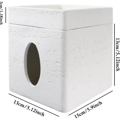 Hymmah Tray Tissue Box Cover Holder Unique Cube Design Tissue Dispenser-White