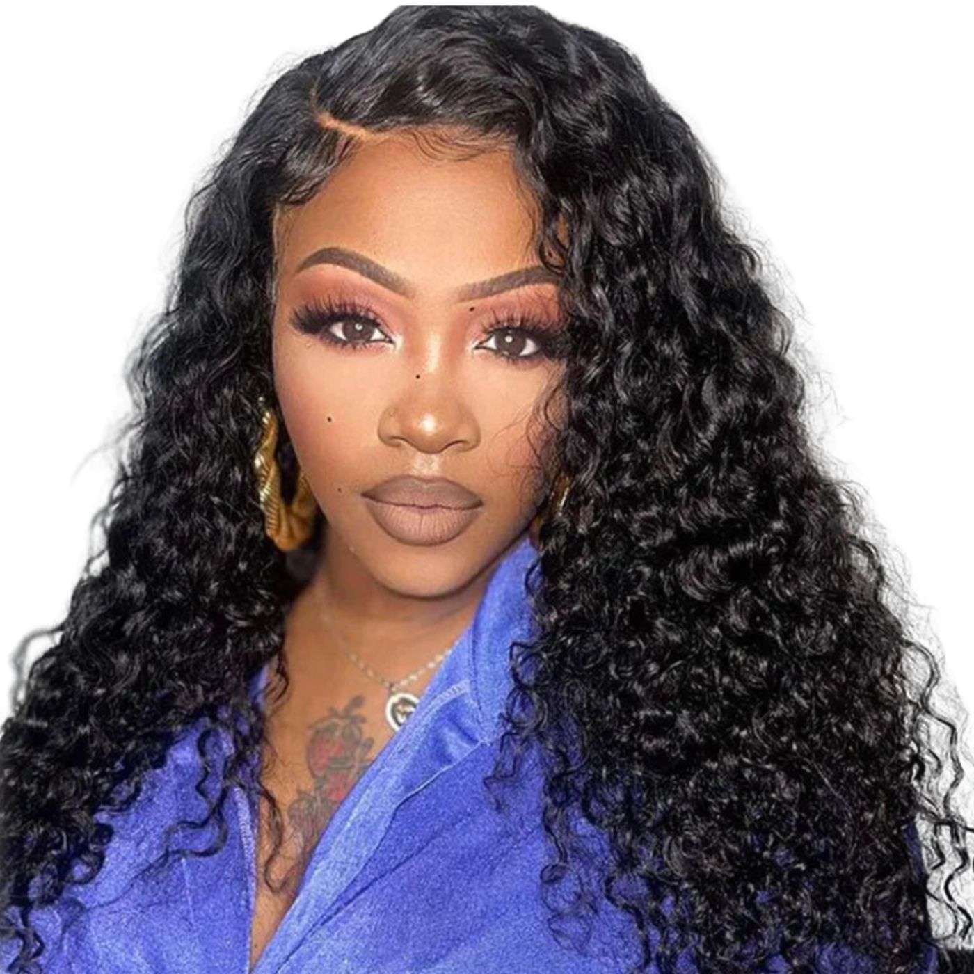 13x4 Deep Wave 10A Hair Full Frontal Lace Wig 180% Density 16"~30" Bleached Knots Dome Cap Design No Combs The Boss Hair 104
