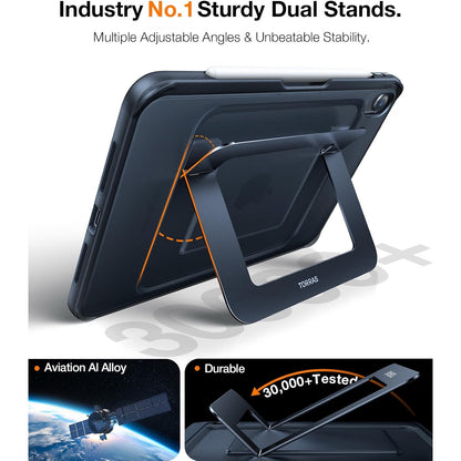 TORRAS Ostand K1 Guardian for iPad Air 11 inch Case w/Stand M4/M3/M2, Black