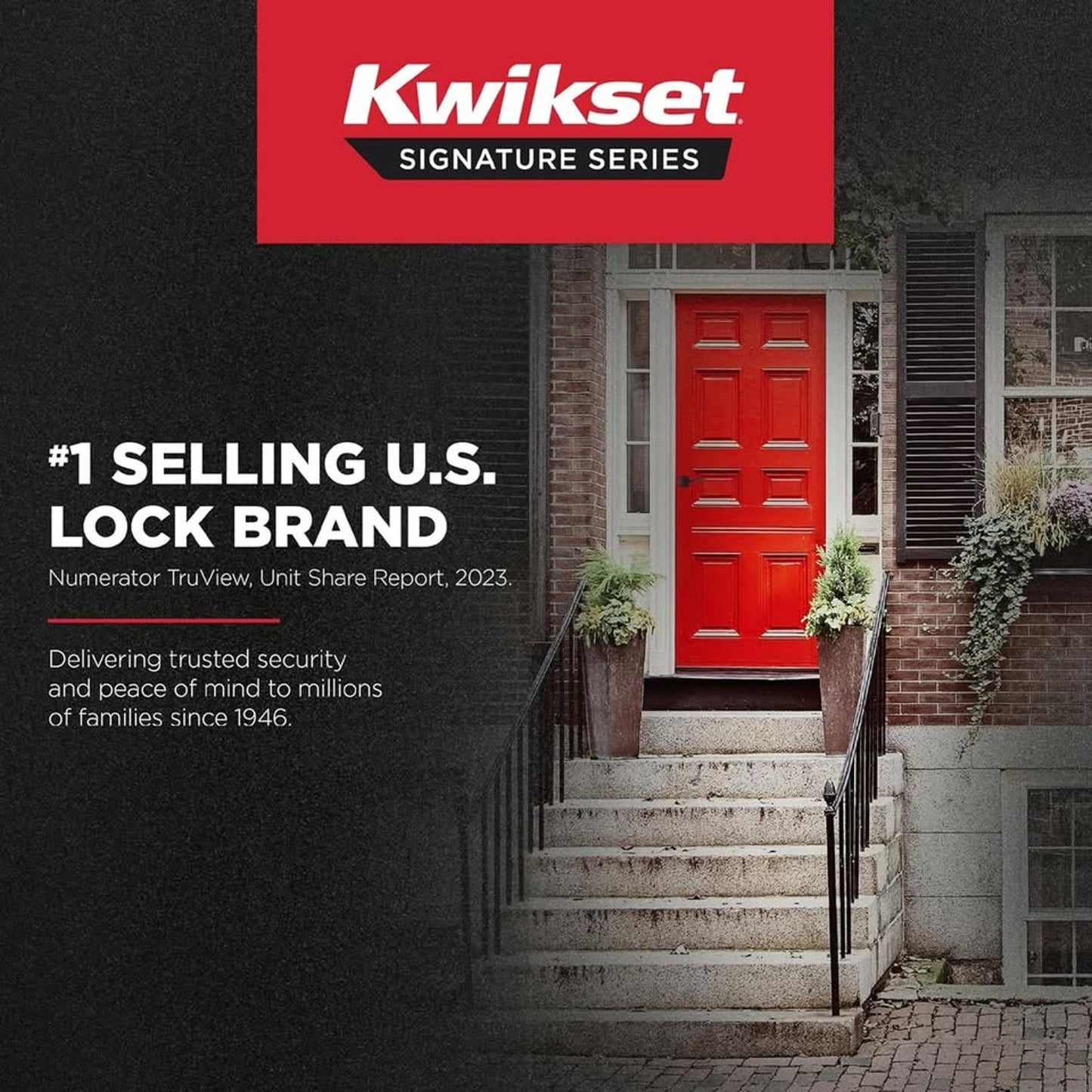 Kwikset Sedona Entry Door Handle With Lock And Key, Secure Keyed Reversible Lever Exterior, For Front Entrance And Bedrooms, Satin Brass, Pick Resistant Smartkey Rekey Security And Microban (No keys / Missing)