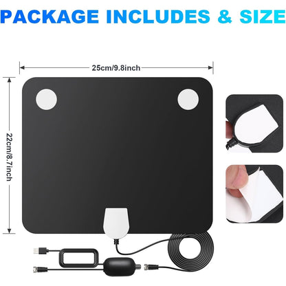 DAANT TV Antenna Indoor Long Range, Supports 4K 1080p Smart TV Signal -Black