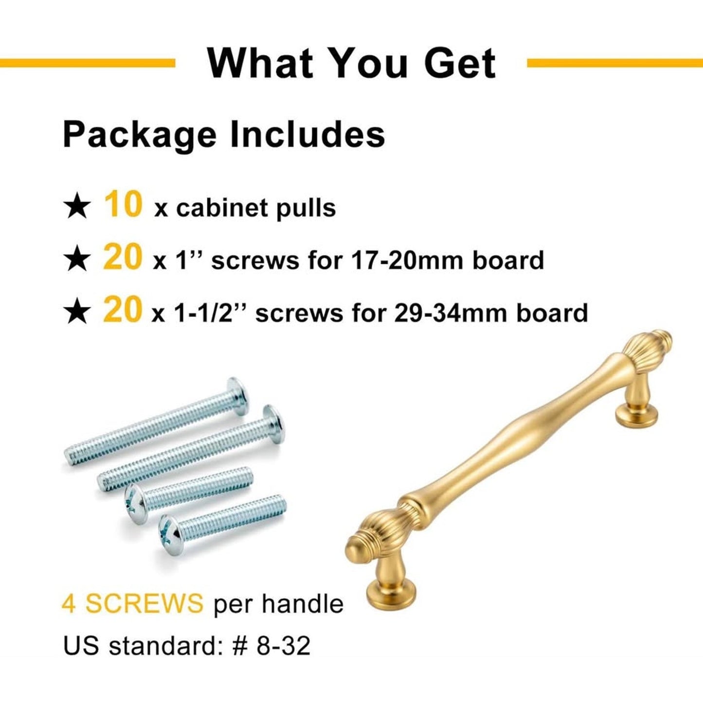 BEROSSA 9 Pack 3 Inch Brushed Gold Cabinet Pulls Gold CabinetHandle-Brushed Gold