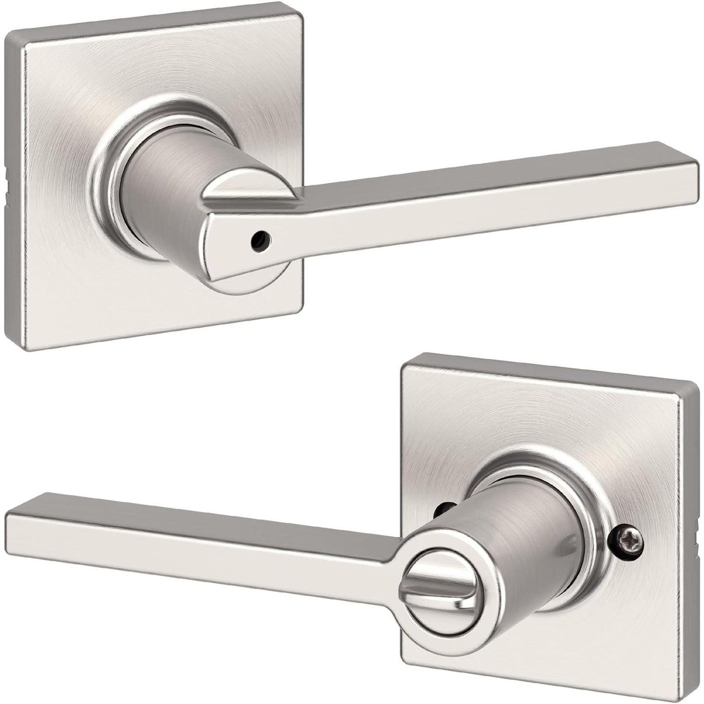 Kwikset Casey Interior Privacy Door Handle With Lock, Door Lever For Bathroom And Bedroom, Satin Nickel Reversible Keyless Turn Lock, With Microban Protection.