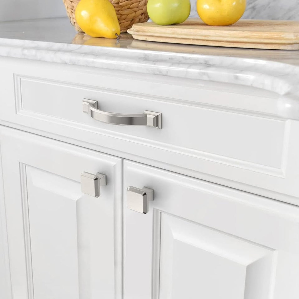 Amerdeco 10 Pack Brushed Satin Nickel Cabinet Pulls 3 Inch(76mm) Hole Centers