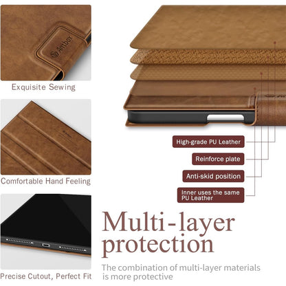 Antbox For IPad Pro 11 Inch Case M5 2025/M4 2024, Premium Vegan Leather, Support