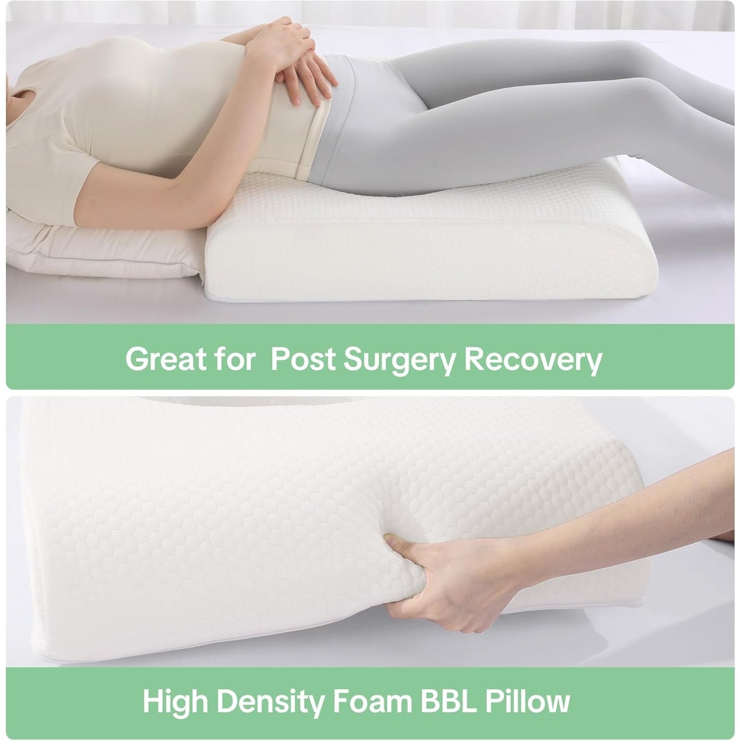 HOMBYS BBL Pillow After Surgery For Sleeping,High Density Foam Butt (White)