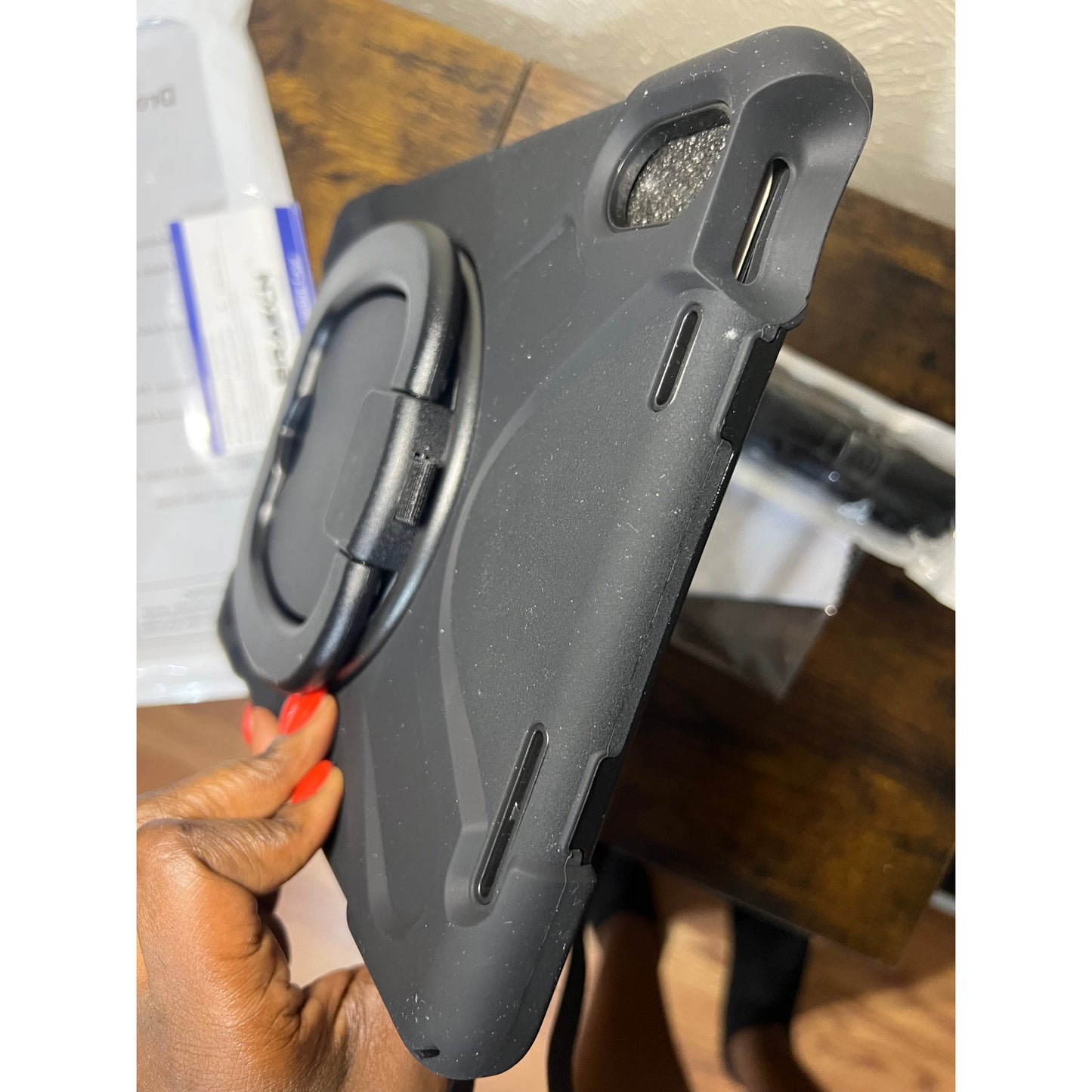 BRAECN Case For IPad (A16) 11th/10th Generation 11”/10.9'' 2025/2022, Protective Silicone Rugged With Screen Protector/Swivel Ring Stand/Stable Kickstand/Handle Grip/Shoulder Strap For Kids, Black.