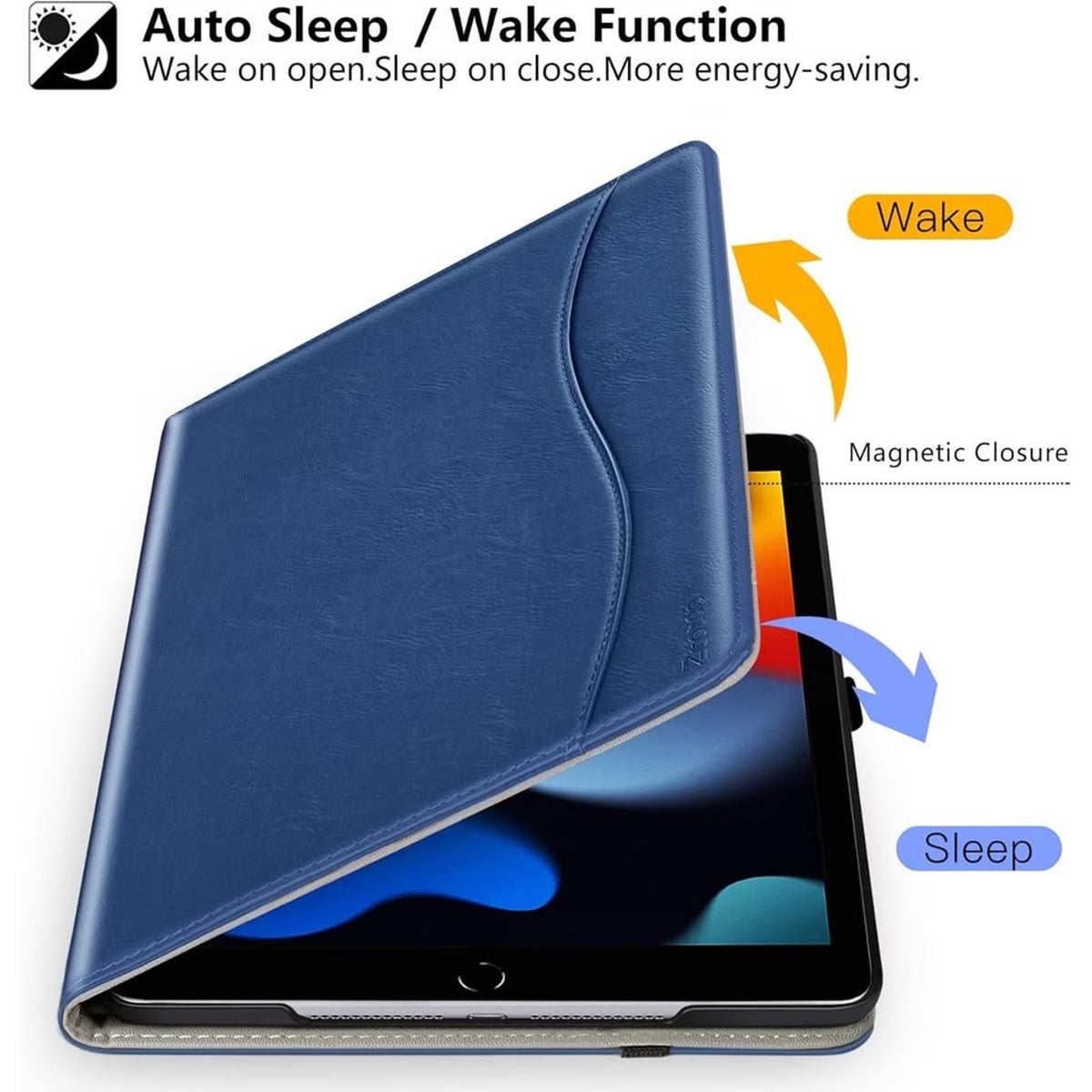 ZtotopCases For New IPad 9th/8th/7th Generation Case, Premium PU Leath,Navy Blue