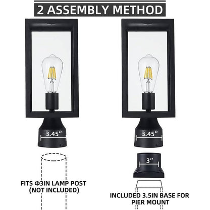 Windben Large 15 Inch Outdoor Post Light,Waterproof Cast Aluminium Lamp Post