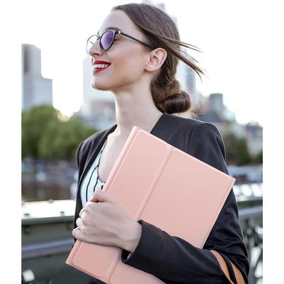 Harvopu For IPad A16 11th/10th Gen Keyboard Case Folio Cover,Pink