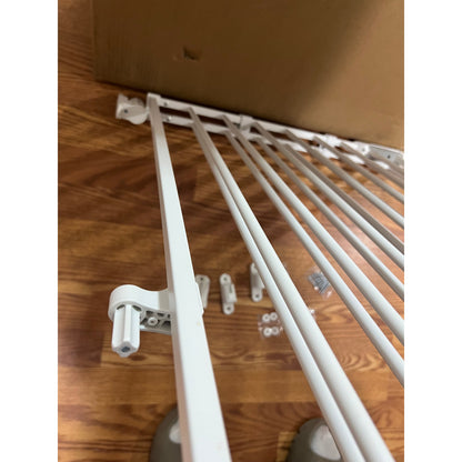 Babelio Baby Gate For Stairs, Kitchen & Doorways, 26-43" W 28" H No Bottom Bar| Easy Installation| One-Handed Operation| Auto-Close| Hardware Mount (Drill Needed) Safety Dog/Pet Gate Indoor (White)