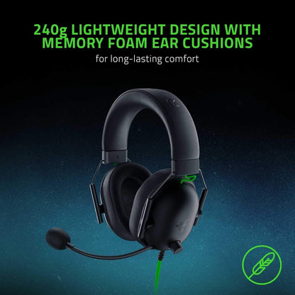 Razer BlackShark V2 X Gaming Headset: 7.1 Surround Sound - 50mm Drivers  - Black