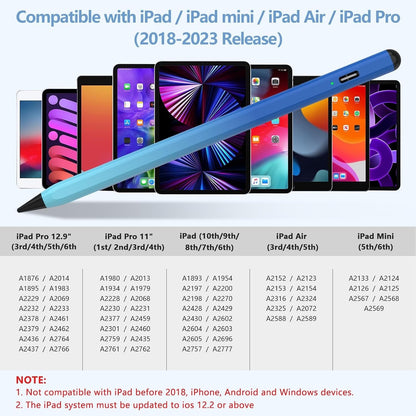 Stylus Pen For IPad 2018-2023 With Palm Rejection, Active Pencil (Gradient Blue)