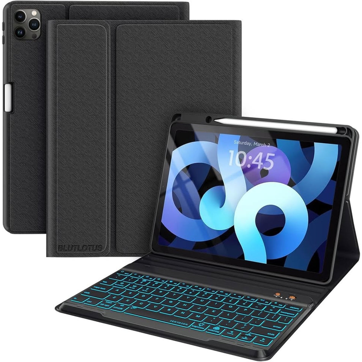 BLUTLOTUS Keyboard Case For IPad Air 11-Inch(M2 2024)/10.9-Inch Air 5th 4t-Black
