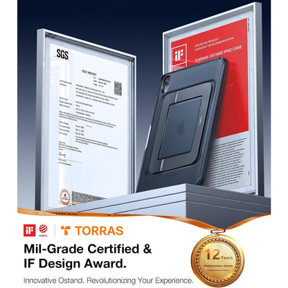 TORRAS Ostand K1 Guardian for iPad Air 11 inch Case w/Stand M4/M3/M2, Black